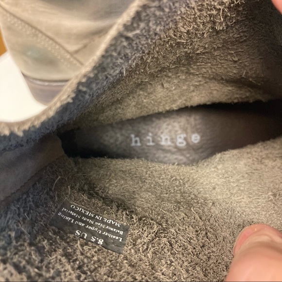 HINGE Siesta Leather Distressed Moto Boots Buckles - Picture 12 of 13